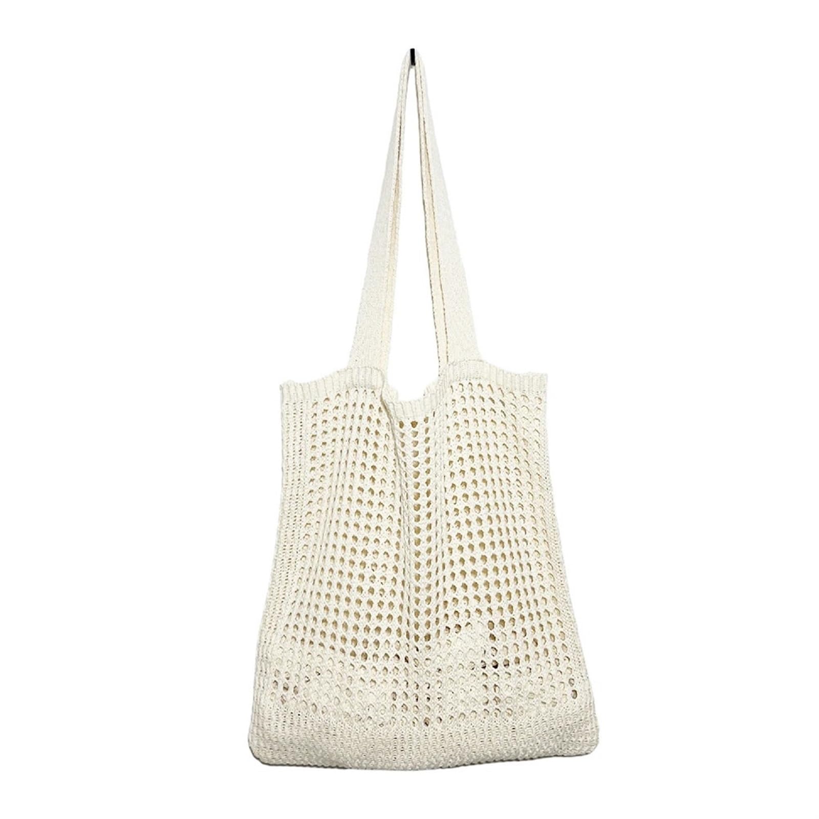 Ebzfaso Beige Polyester Crochet Tote Bag