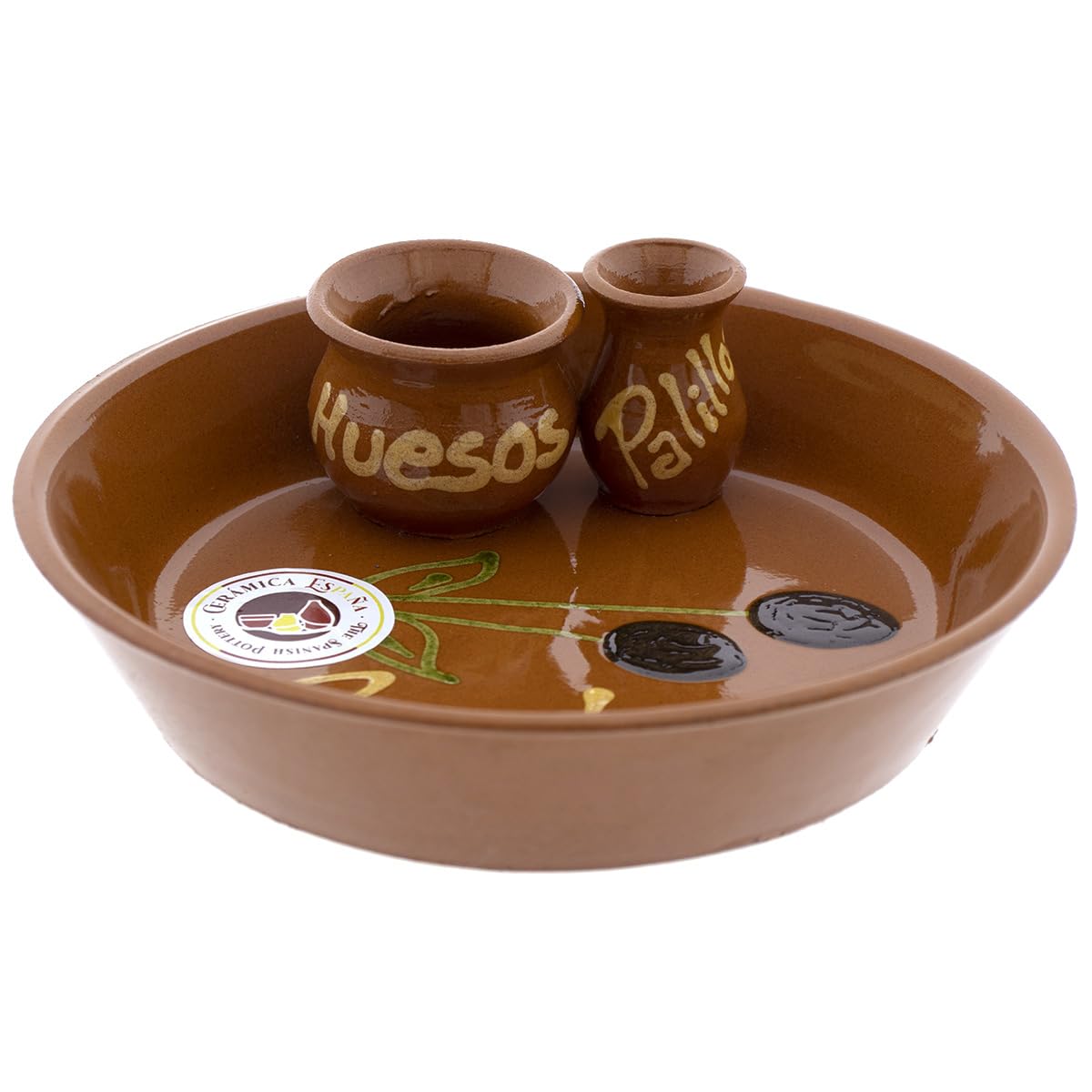 CERÁMICA ESPAÑA | Bols | Bol | Bowl | Bols à apéritif | Bols de cuisine | Olive céramique décorée - Modèle M06 | 100% Décoré à la main | 16x16x4.5 cm