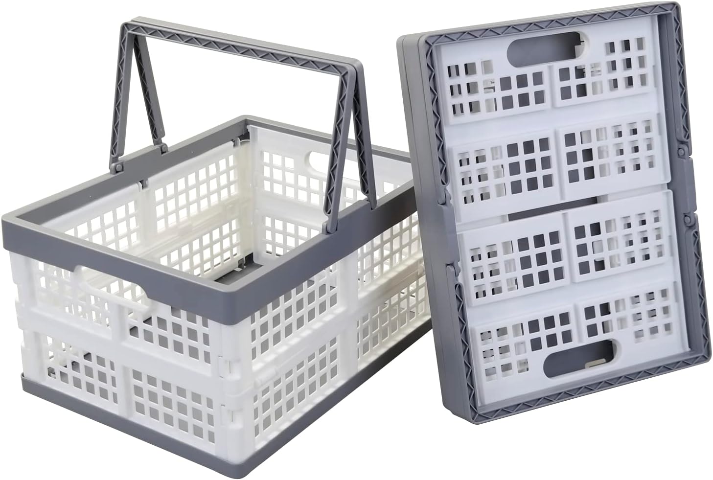 Lot De 2 Boîtes De Rangement Pliables En Plastique - 30x20x16cm - Idéal Cuisine, Chambre, Bureau