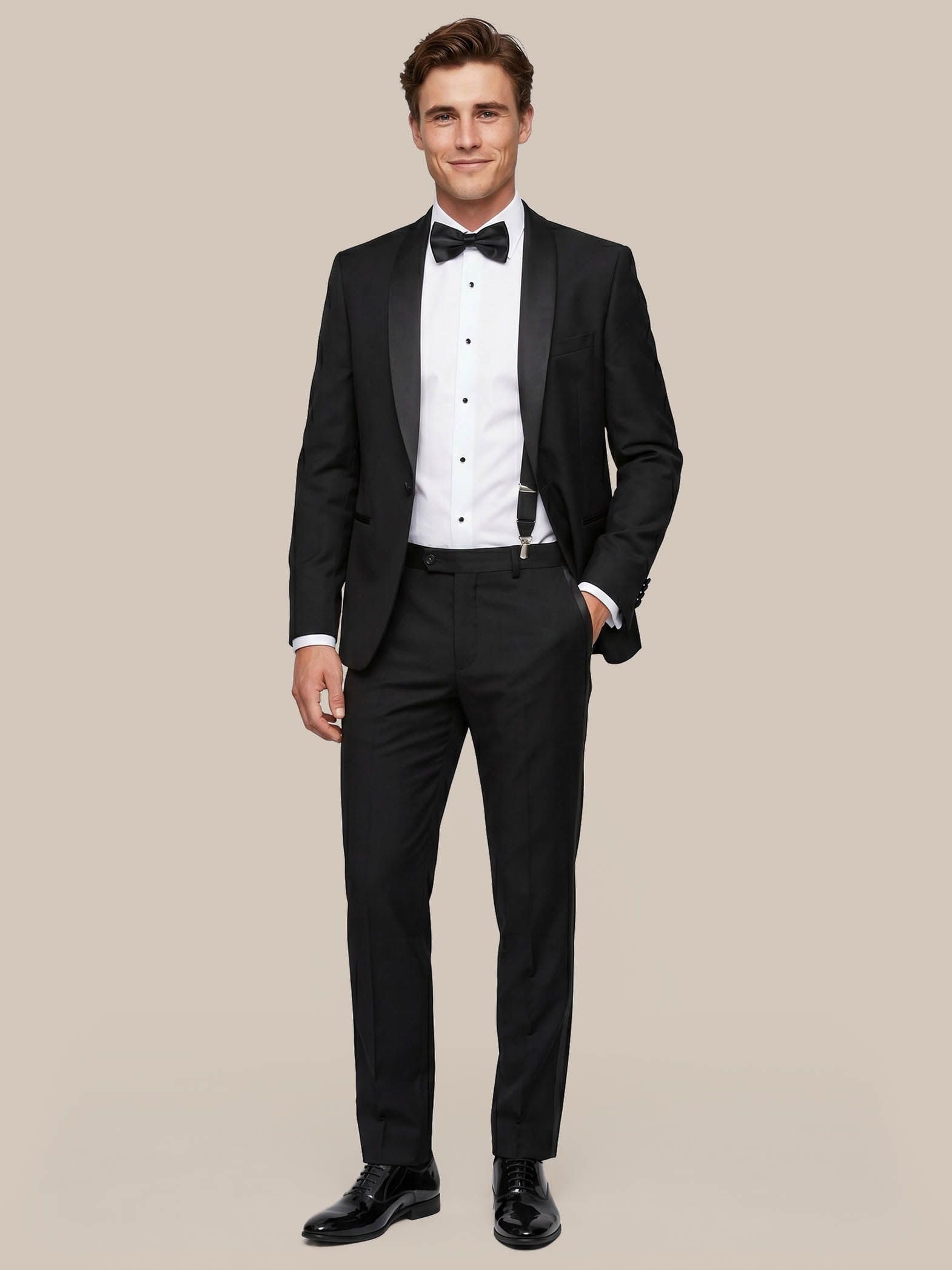 Suitable Smoking Brooklyn Misto Lana - Uomo - Abbigliamento - Taglia Moderna Fit - Moda, Nero , 60