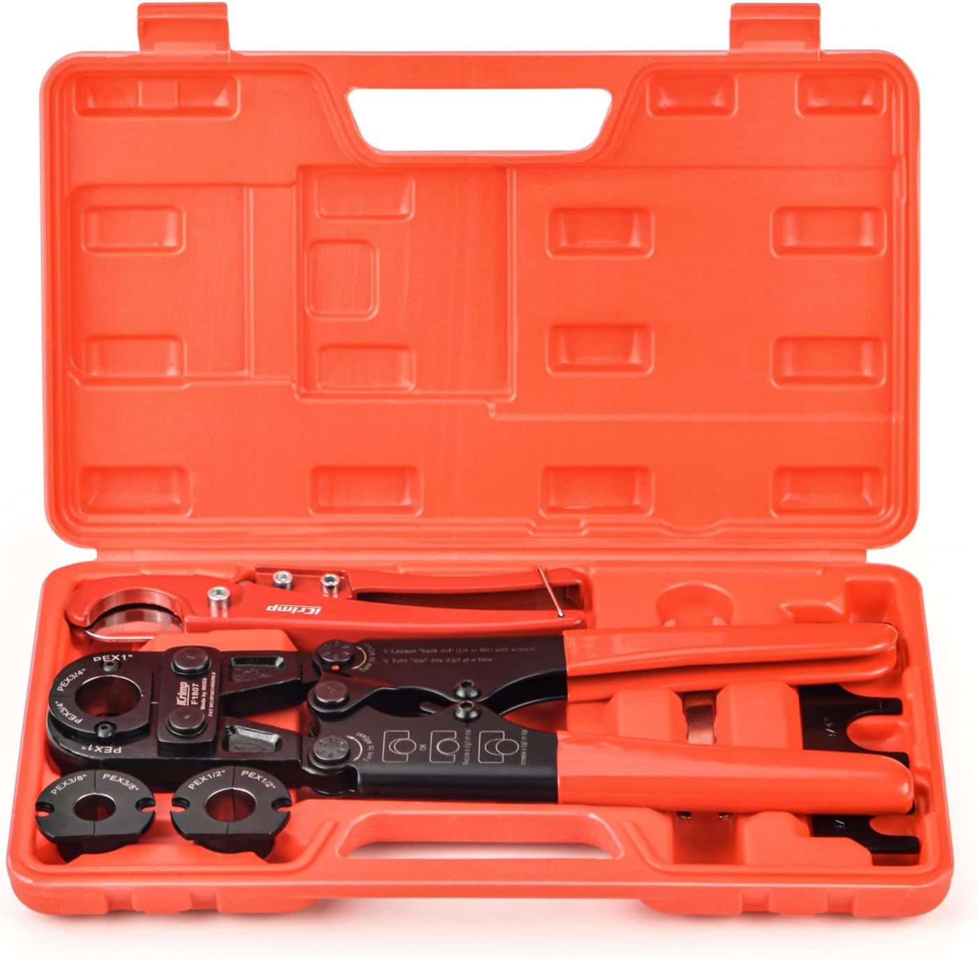 iCrimp Pex Pipe Crimping Tool kit for 3/8",1/2",3/4",1" Copper Ring