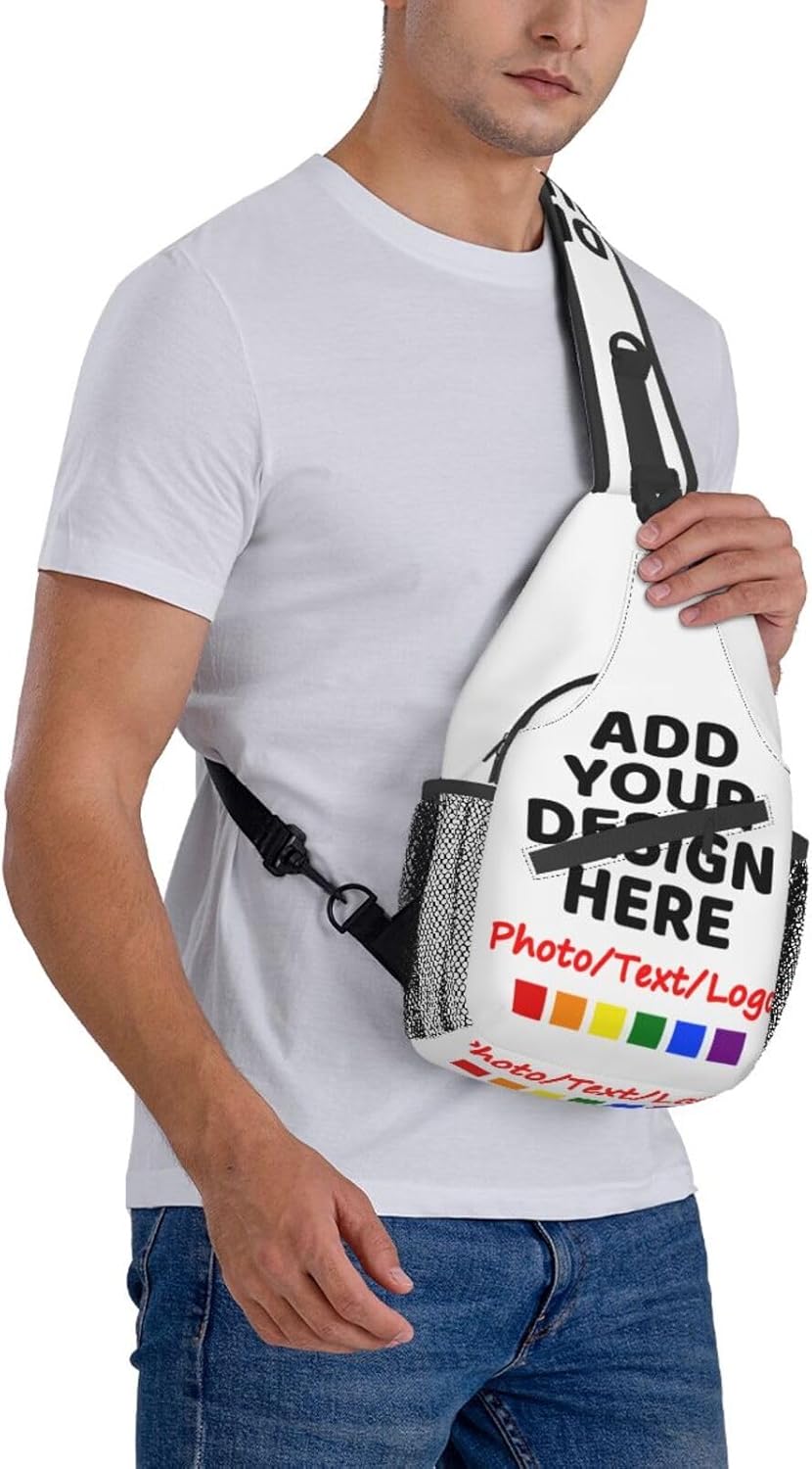 Custom Sling Bag Custom Bags Personalized Shoulder Daypacks Crossbody Bags Chest Bag Travel Hiking Daypack For Men Women