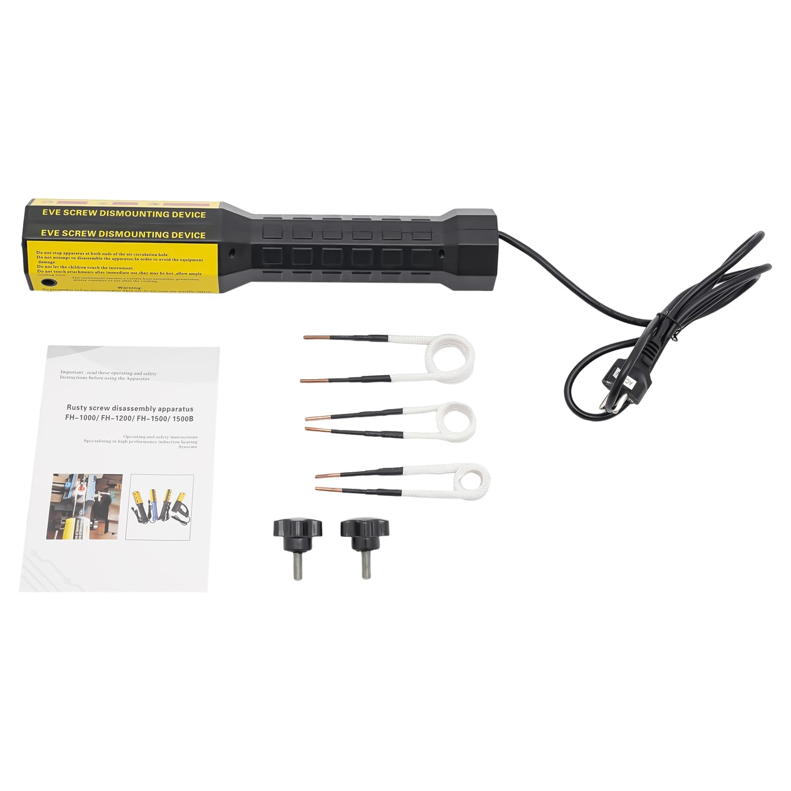 Magnetischer Induktionsheizer, 1000W 220V Flammenloses Induktionsheizer Tragbares Induktionsheizgerät Kfz Flameless Schrauben Werkzeug, 3 Spulenohne ohne Flamme zum Entfernen Verrosteter Schrauben