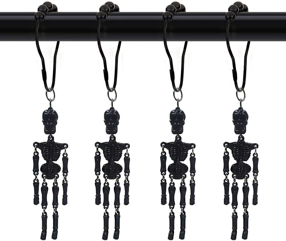 Whaline 12 Pcs Halloween Ghost Shower Curtain Hooks – Colorful Resin Decorative Rod Rings - View #4