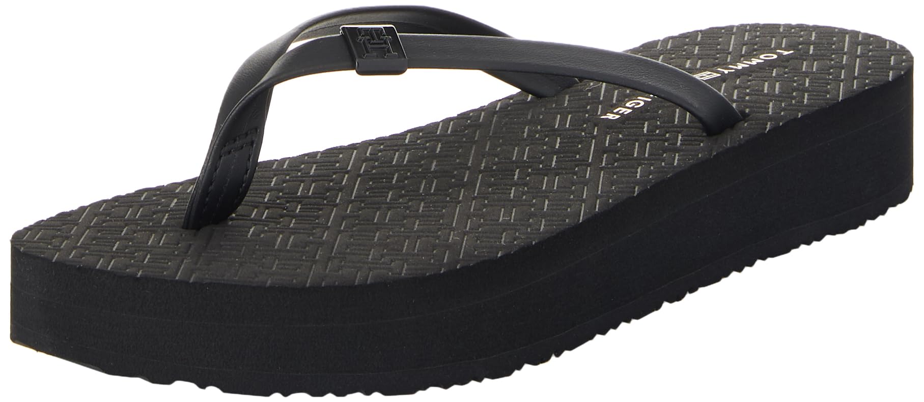 Tommy Hilfiger, Women, Monogram Beach Sandal, Flip Flop, Black, 4