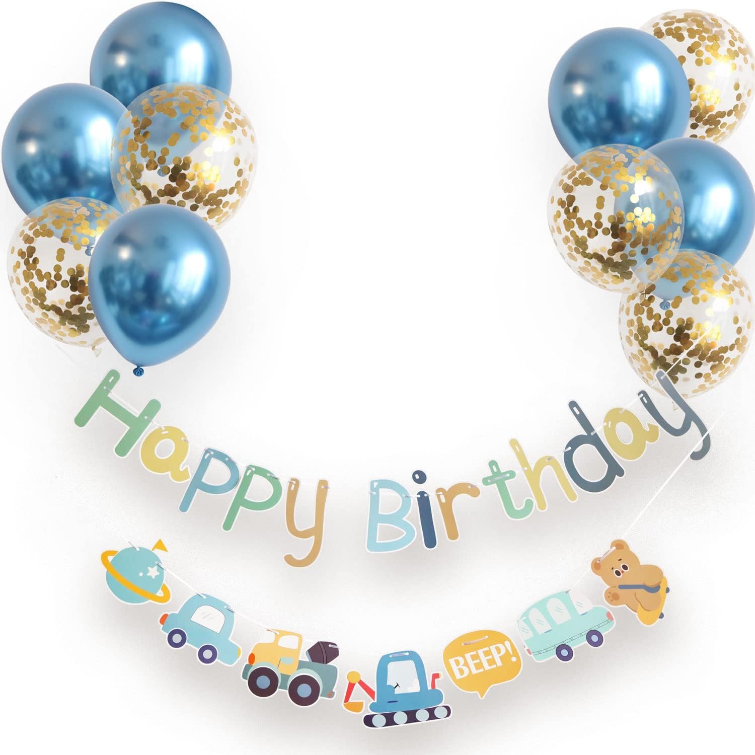 Vintage Racing Car Birthday Decorations - Happy Birthday Banner, Racing Car Garland, Retro Racing Car Birthday Decorations Pastel, Let's Go Racing Birthday Party Decorations for Boys