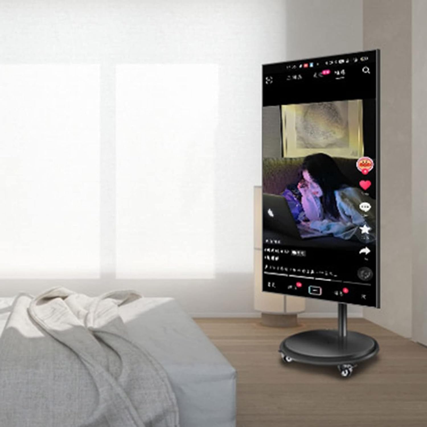 Uchwyt ścienny do telewizora 24-43-calowy uchwyt mobilny do monitora LCD, poziomy i pionowy uchwyt obrotowy podłogowy do telewizorów 66-70 cali