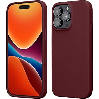 kwmobile Mobile Phone Case for iPhone 15 Pro Max Case for iPhone 15 Pro Max Case - Silicone Case - Wireless Charging - Bordeaux Purple