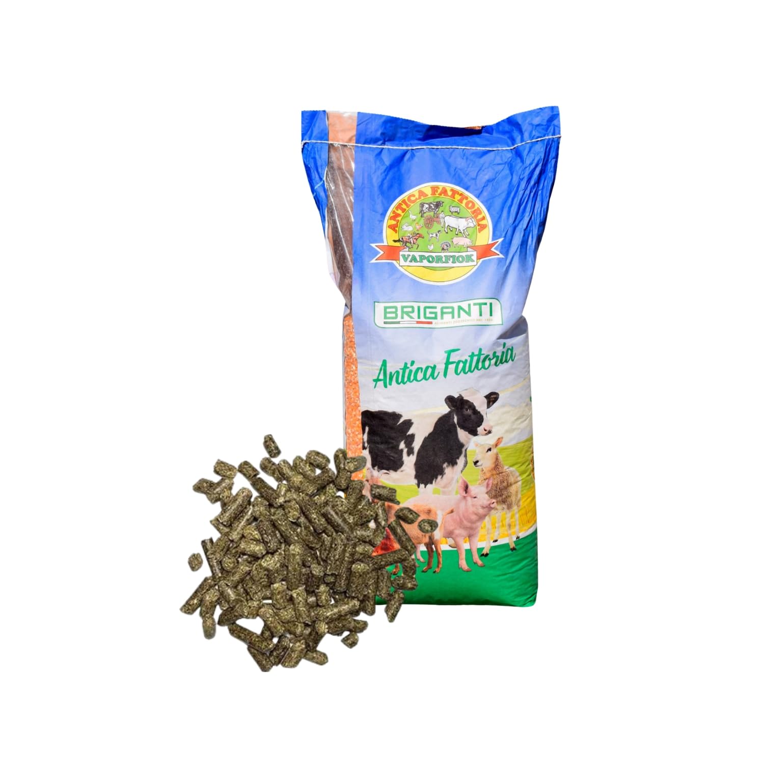Erba medica pellettata per Cavalli, Ovini, Polli, Conigli e Bovini (1 sacco da 25 kg)