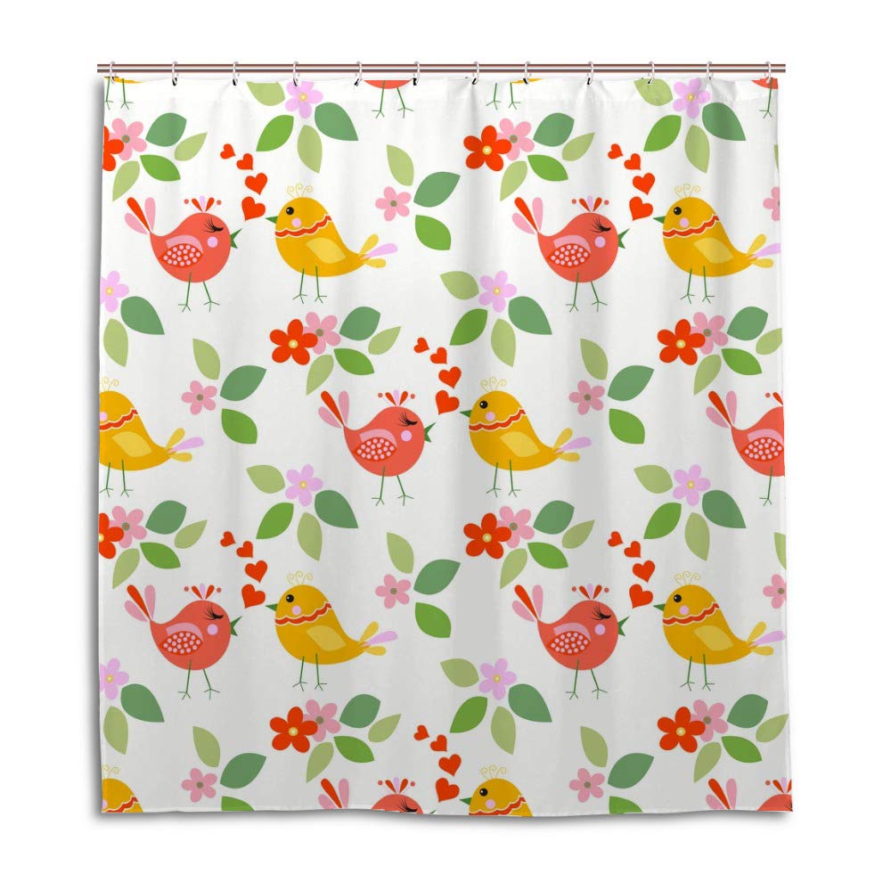 Rideau de douche imperméable fleurs motif 2 stop éclaboussures tissu premium 66x72 inch