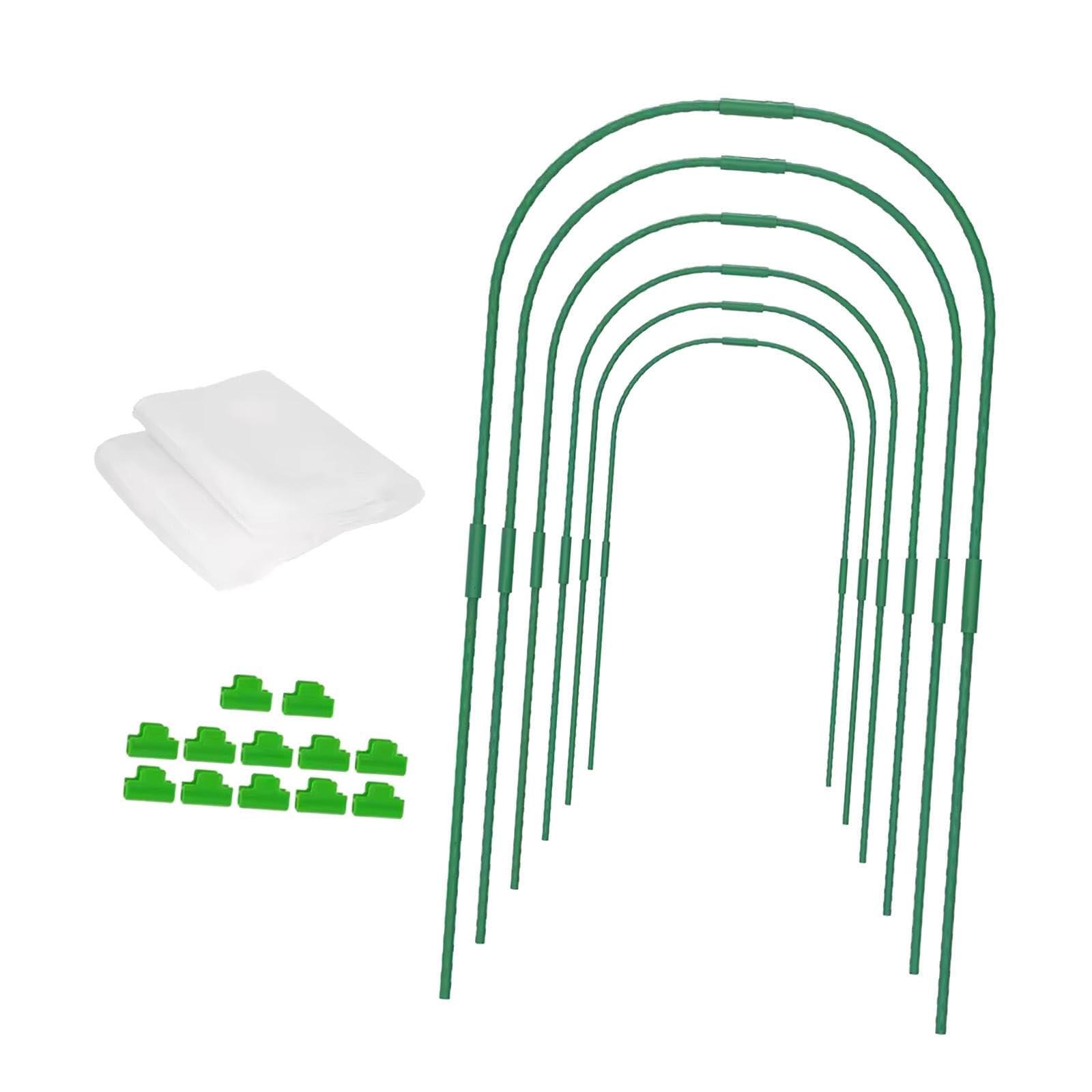 Invernadero para Plantas Kit de Marco para Camas Elevadas con Clips Apoyo de Acero Manganeso Práctico Y Adecuado para Huertos Jar, con Red