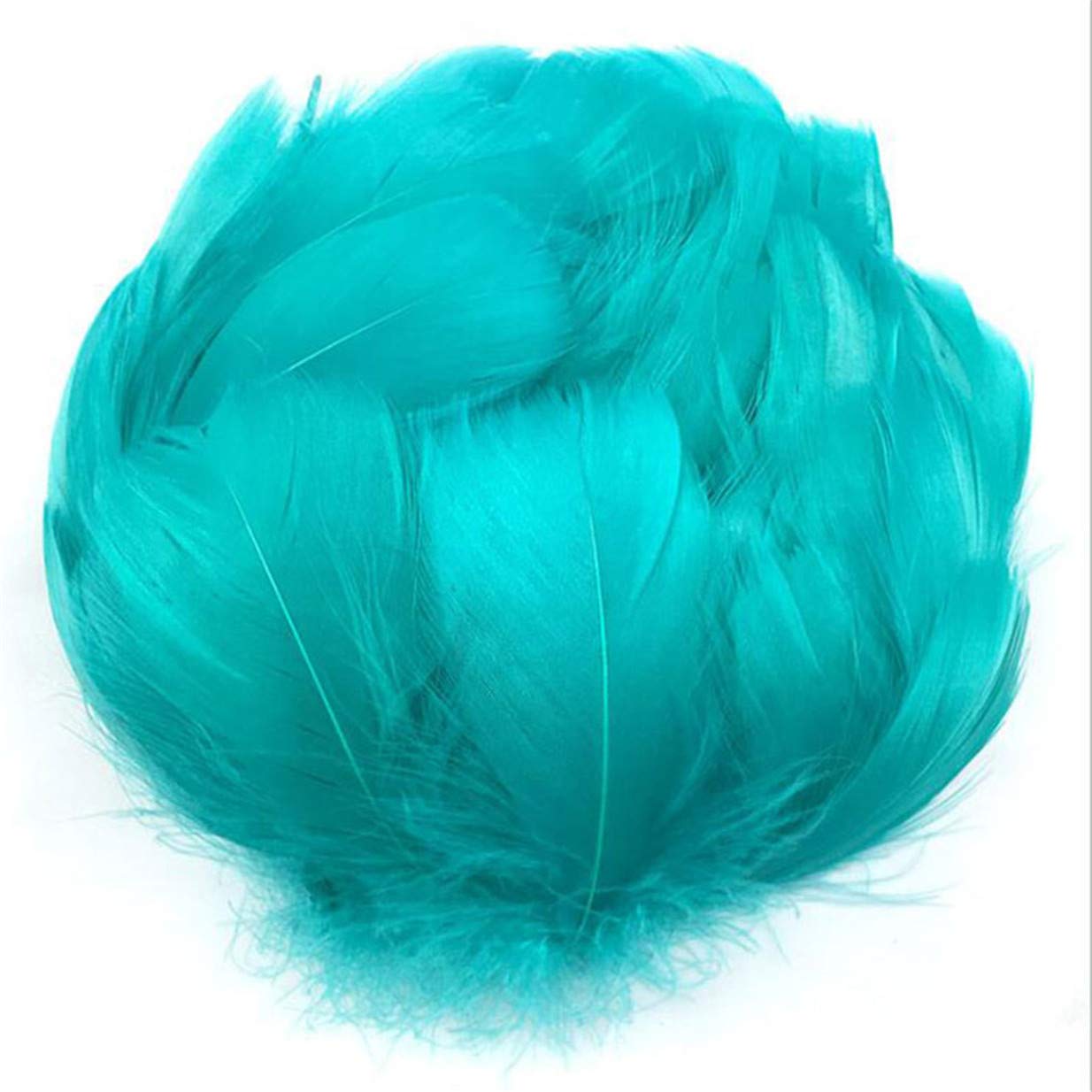EJY 100Pieces/Pack Colorful Goose Natural Feathers for DIY Making Handmade Arts and Crafts Supplies,Emerald Green