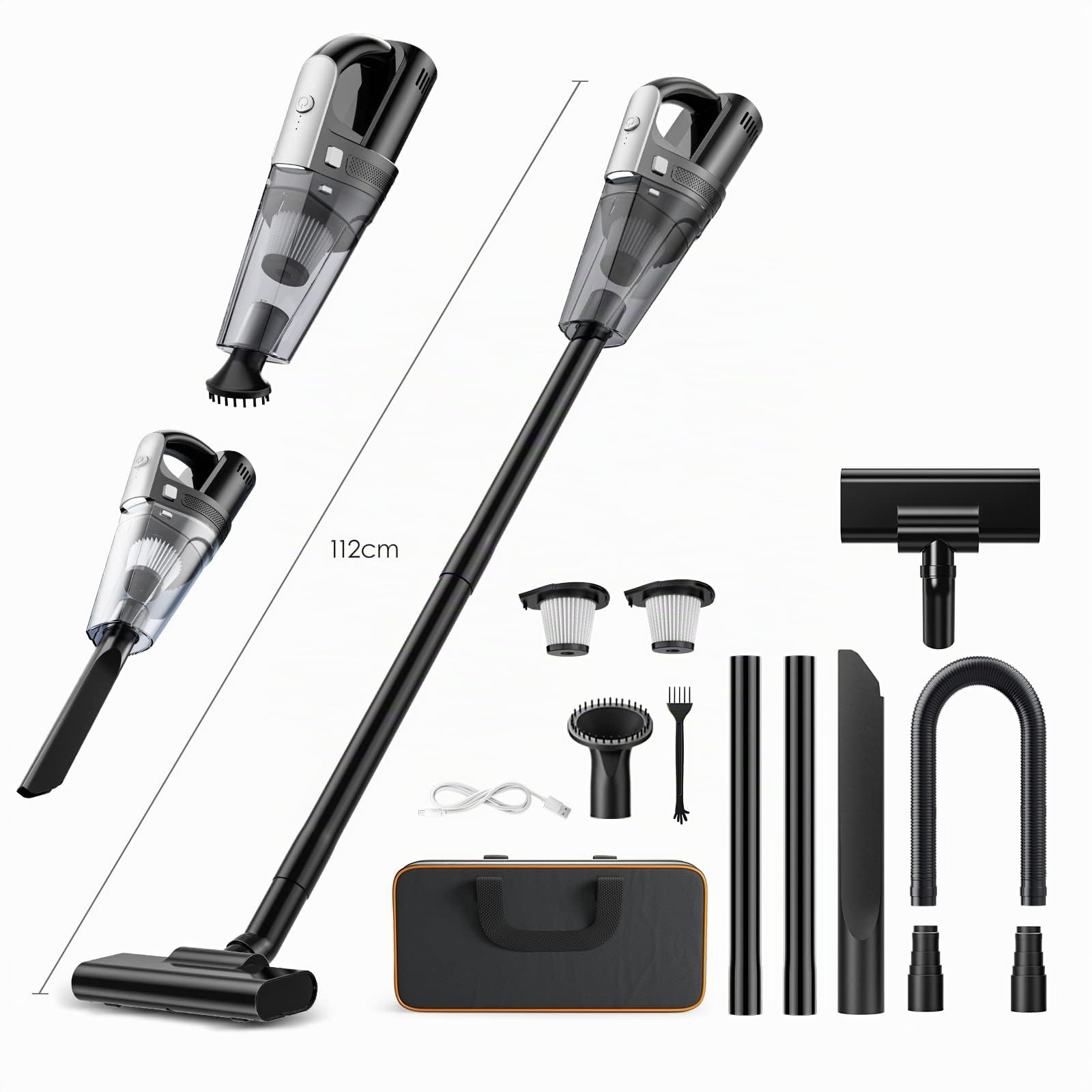Aspirador Inalámbrico Mini Portátil Asiento Coche 7500-10000PA Potente Aspiración Aspirador de Mano Húmedo Seco Recargable Ligero Hogar Oficina Teclado Alfombra Mascota Pelo USB