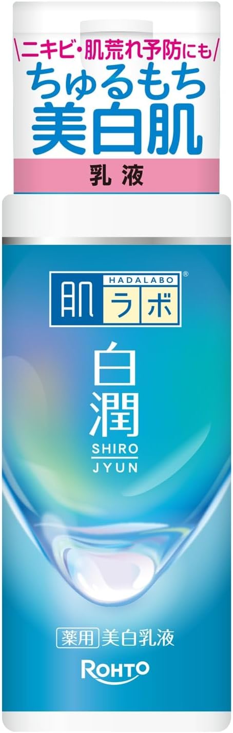 Rohto Hada Labo Shirojyun Medicated Whitening Milky Lotion, High-Purity Arbutin & Nanohyaluronic Acid, 140ml