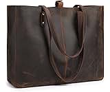 S-ZONE Genuine Leather Shoulder Tote Bag for Women Large Handbag Work Purse