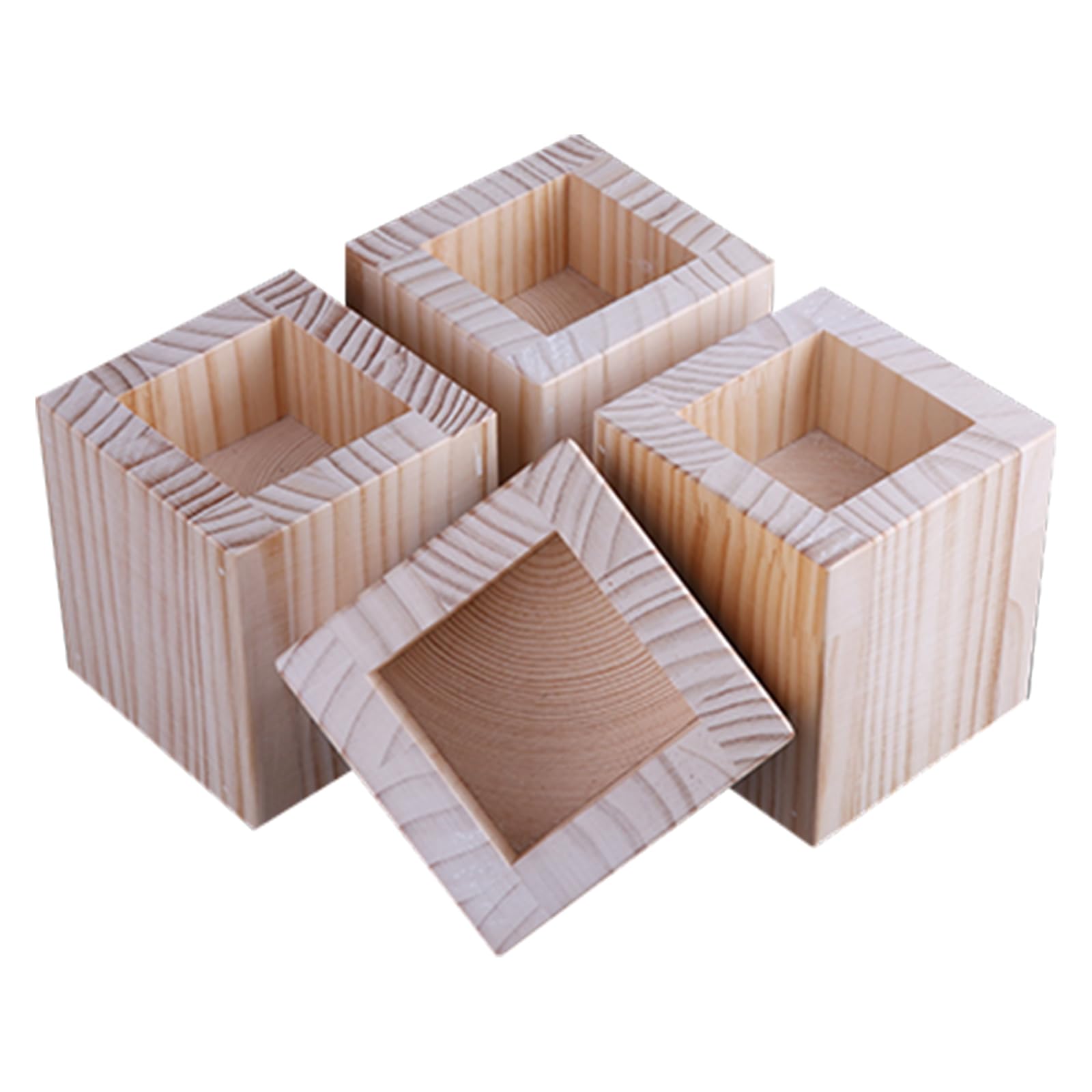 Rialzi per Letto da 4 Pezzi Rialzi per Mobili in Legno Solleva l'altezza 3-20 cm Gambe per Tavolo da Pesanti Piedini di Sostegno de Divano, Dispositivo Aumentato (A 10.2cm-Increase Height 15cm)