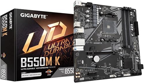 Gigabyte B550M K Motherboard - Supports AMD Ryzen 5000 Se…