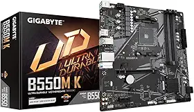 Placa Mae Gigabyte B550M, AM4 4XDDR4(MÁX128GB), 4 Sata, 1 M.2, 2XUSB 3.2, 4XUSB 2.0, 1XHDMI