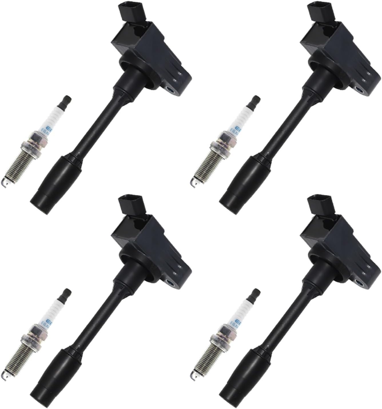 Ignition Coils & Spark Plugs Set Compatible With TOYOTA PRIUS 2015- C-HR 2016- Compatible With COROLLA 2018-1.8 Hybrid 9091902272 90919-02272 2ZR-FXE(4 x Ignition Coils)