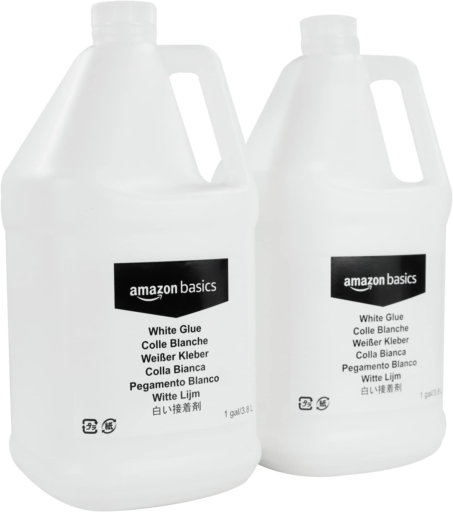 All Purpose Washable School Classroom Liquid Glue, Great for Making Slime, No-Run Formula, 1 Gallon Bottle, 2-Pack, White