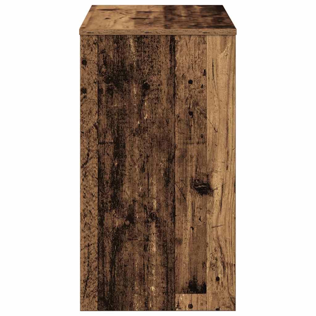 Scrivania in legno anticato, 90 x 40 x 72 cm, in legno, tavolo da lavoro per casa, studio, con piano scrivania e spazio per riporre oggetti