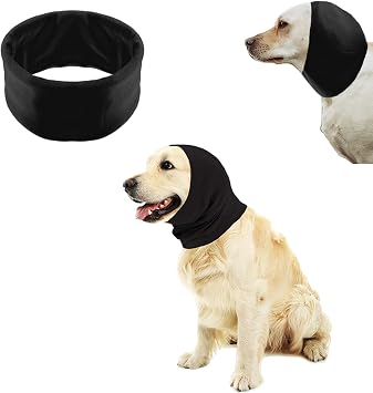 Quiet Ears for Dogs, Cat Dog Hoodies Hat for Noise Block Ear Protection and Recovery, The Grooming and Force Drying Miracle Tool for Anxiety Relief & Calming Dogs Medium, Black