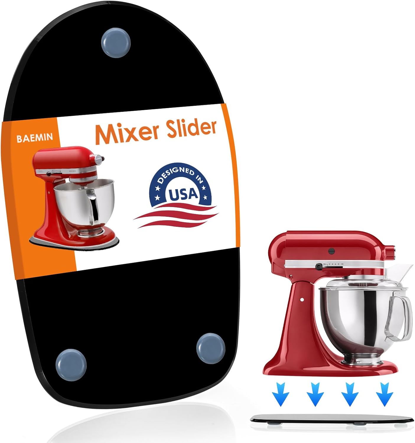 Thickened Acrylic Mixer Slider (Compatible with KitchenAid Mixer) (Slider for 4.5-5QT Stand Mixer) (Mixers Accessories) Sturdy Heavy-Duty Mixer Slider, Clear