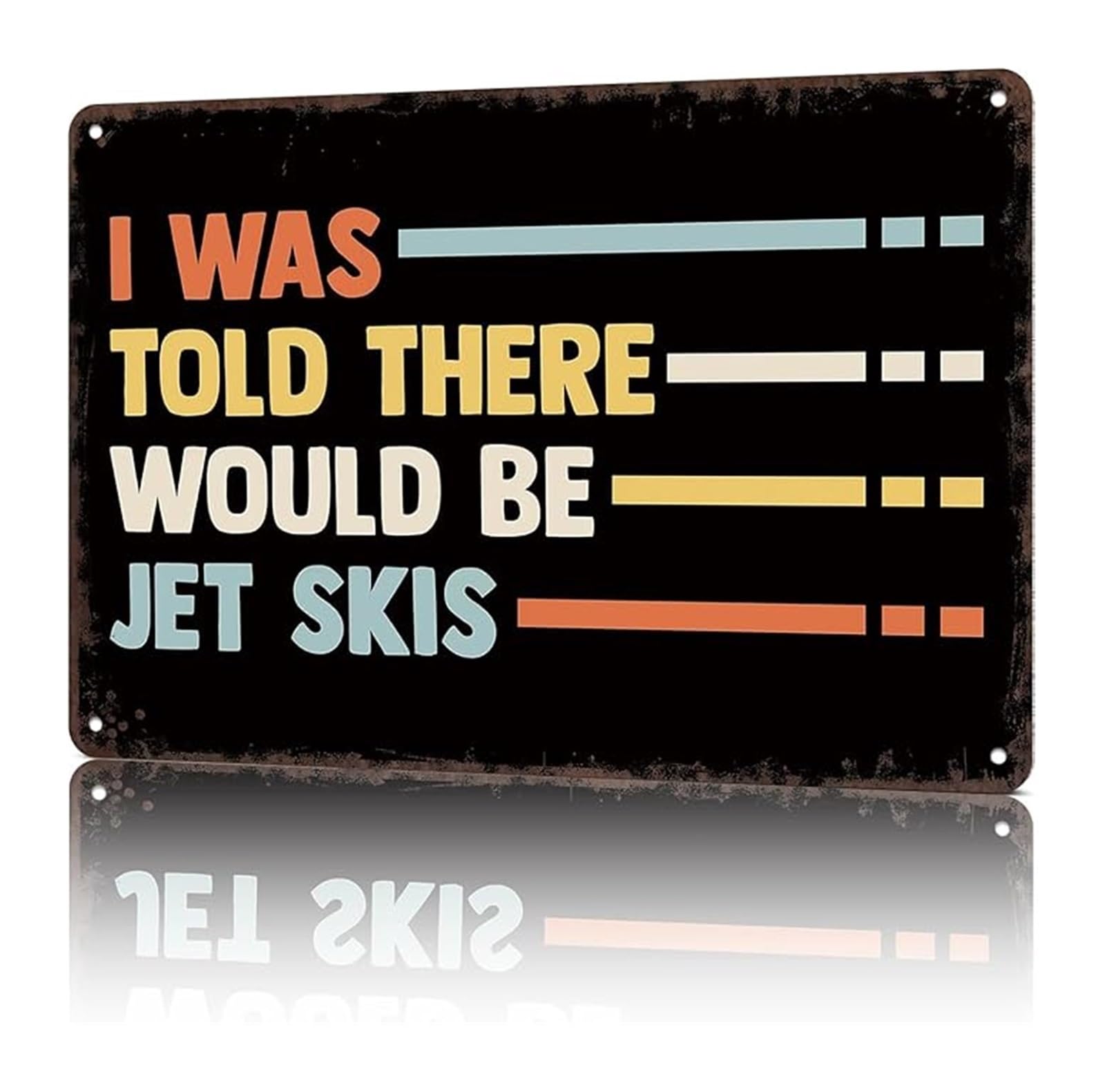 IDGTTLDF Vintage Jet Ski Sign Personal Watercraft Humorous Metal Wall-Art for Man Cave Garage Lake House Decor (8 X 12 in)