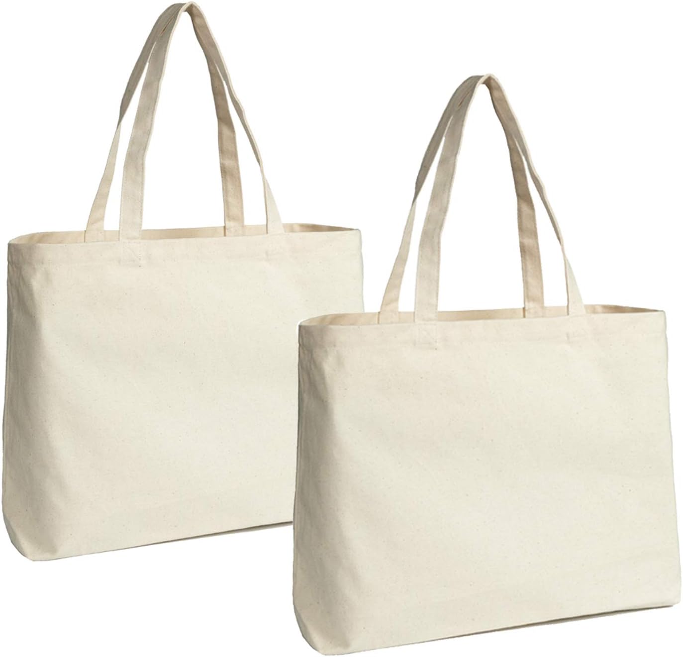 JILLMO Canvas shopping bag 2 pack White