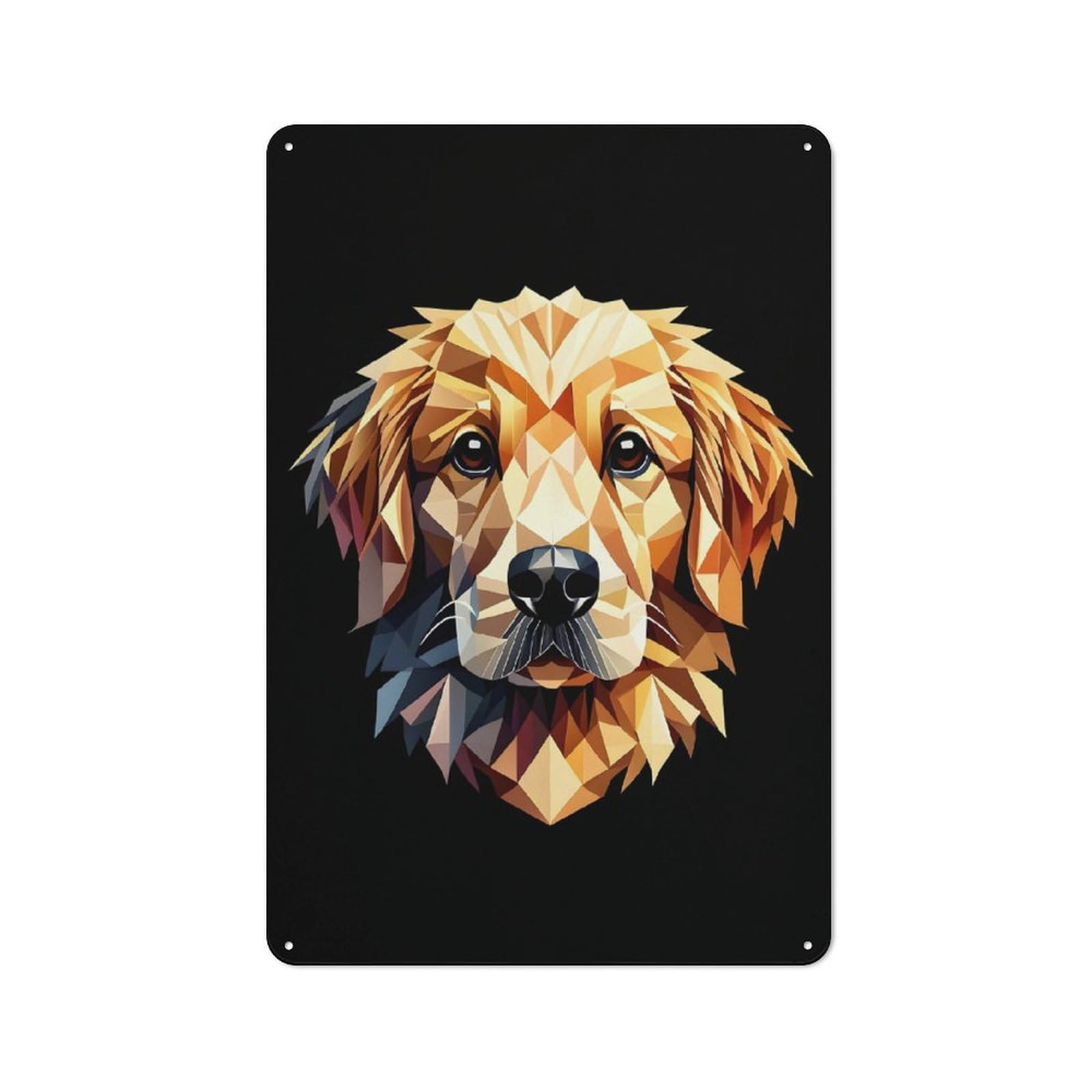 Junmoney Style-17 Rustic Geometric Golden Retriever Tin Wall Sign 30X20cm, Kitchen Wall Decor For Bakery, Diner, Cafe Or Family Room