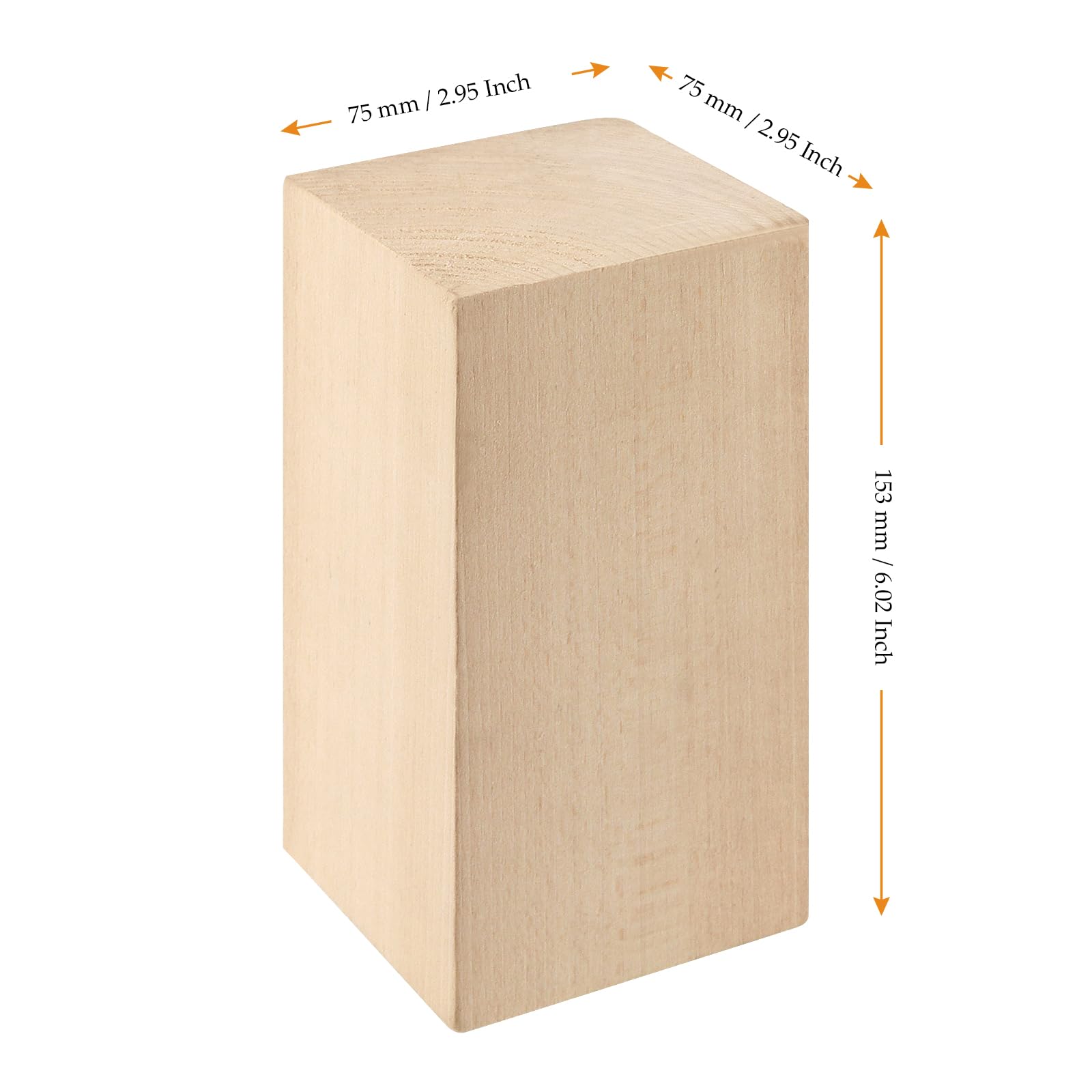 MUKCHAP 8 bloques grandes de madera de tilo de 6 x 3 x 3 pulgadas, bloques de tallado de madera, bloques de madera sin terminar para manualidades, proyectos de bricolaje