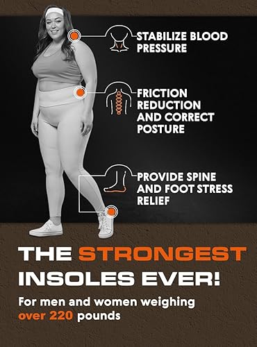 Miniatura 3 de Plantillas de soporte de arco fuerte para fascitis plantar de más de 220 libras, para hombres y mujeres, pies planos, plantillas ortopédicas de arco