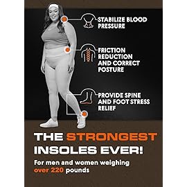 220+ lbs Plantar Fasciitis High Arch Support Insoles Men Women - Orthotic Shoe Inserts - Boot Work Shoe Insole (L, Dark Military)