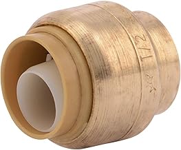 SharkBite U514LFA End Cap Plumbing 1/2 in, PEX Fittings, Push-to-Connect, Copper, CPVC, 0.5 Inch, Brass