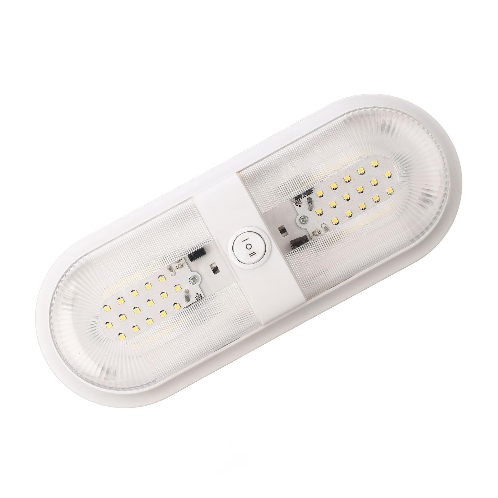 Luminaire de Plafond à Double Dôme LED pour Camping-Car, 10 à 24V SMD 2835 560LM, Lumières Intérieures avec Interrupteur pour Camping-Cars, Camping-Cars et Remorques