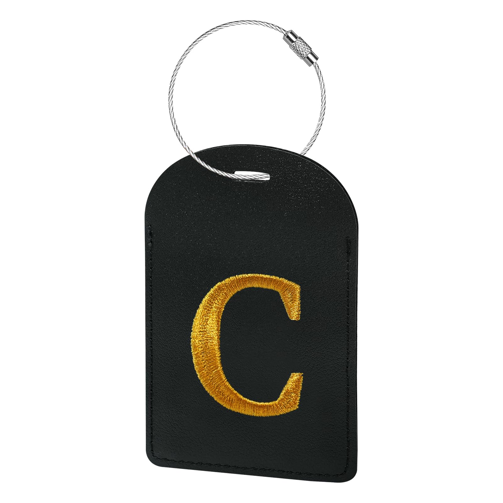 Gloppie Initial Luggage Tags TSA Approved Letter Luggage Tag for Suitcases, Embroidered Monogrammed Travel Bag Tags Black Baggage Tag C