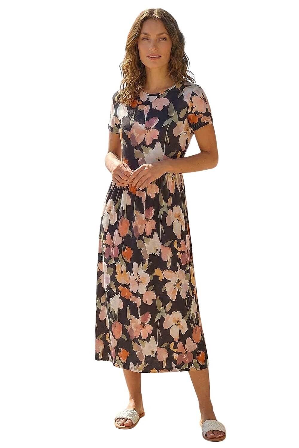 Roman Women's Petite Floral Pocket Midi Dress | Size: 12