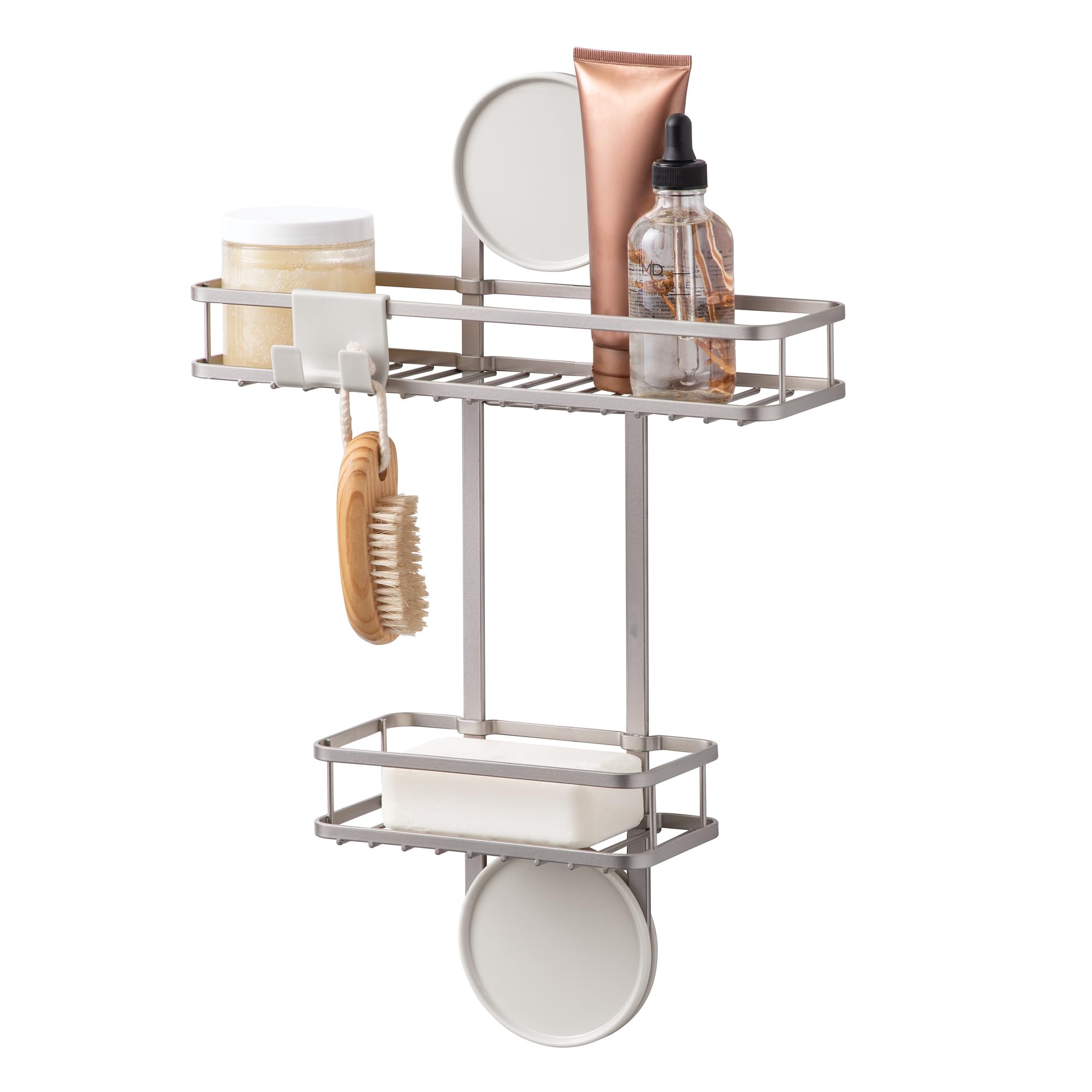 iDesign Self-Adhesive Shower Caddy with Razor Holder - Satin