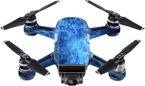 Miniatura 6 de MightySkins Skin compatible con DJI Spark Mini - Blue Flames  Funda protectora de vinilo duradera y única  Fácil de aplicar, quitar y cambiar de