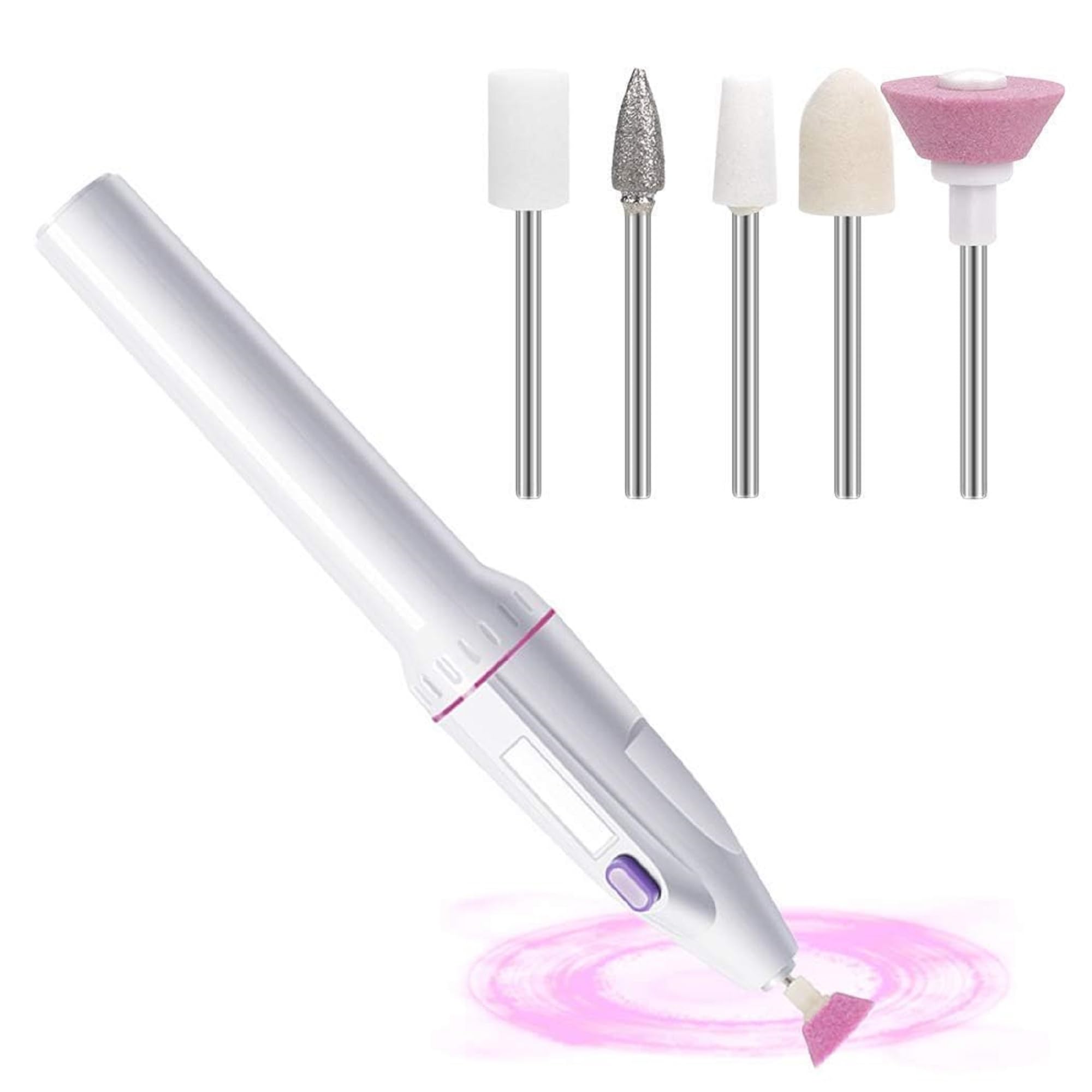 Electric Nail Drill Machine for Manicure Pedicure with Multiple Grinding Heads, Handheld Nail Care Tool