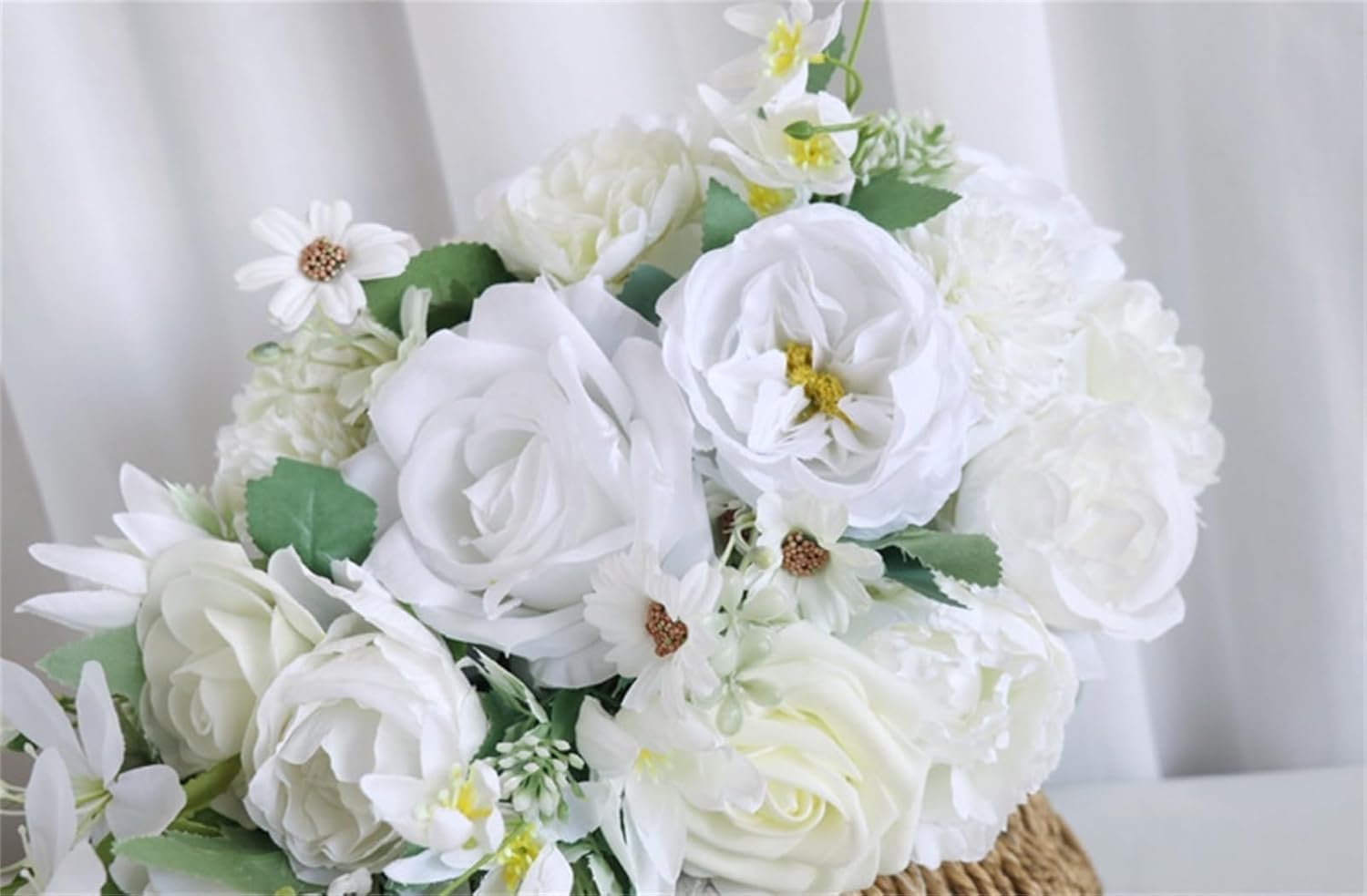 Bouquet da sposa a cascata per sposa e damigella d'onore, fiori artificiali realistici, bouquet di gocce d'acqua per matrimoni e anniversari, decorazione elegante
