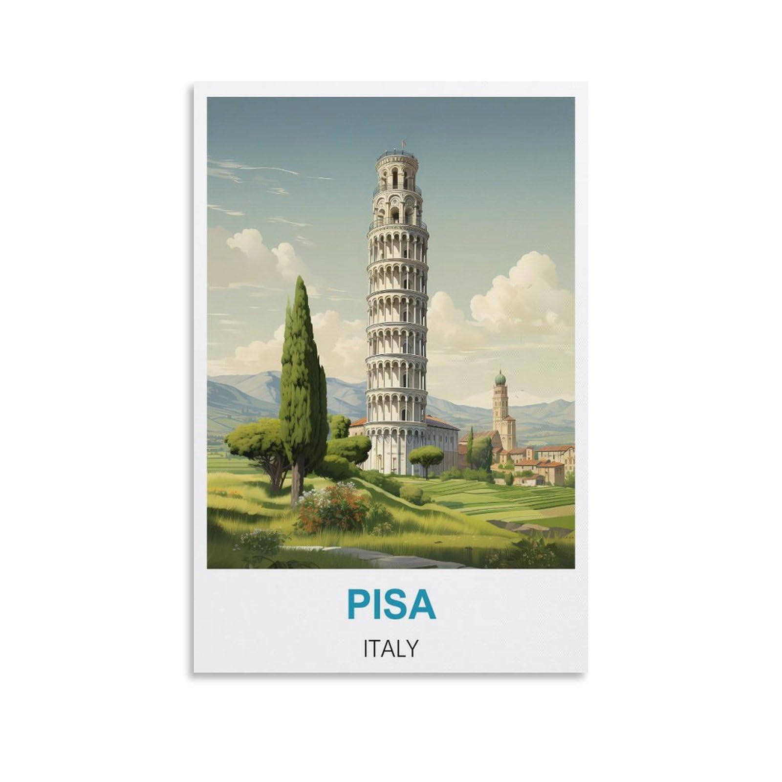 Metal Signs,Pisa Italy Metal Wall Art Bar Sign for Kitchen Pubs Coffee Metal Wall Decoration 30x30cm