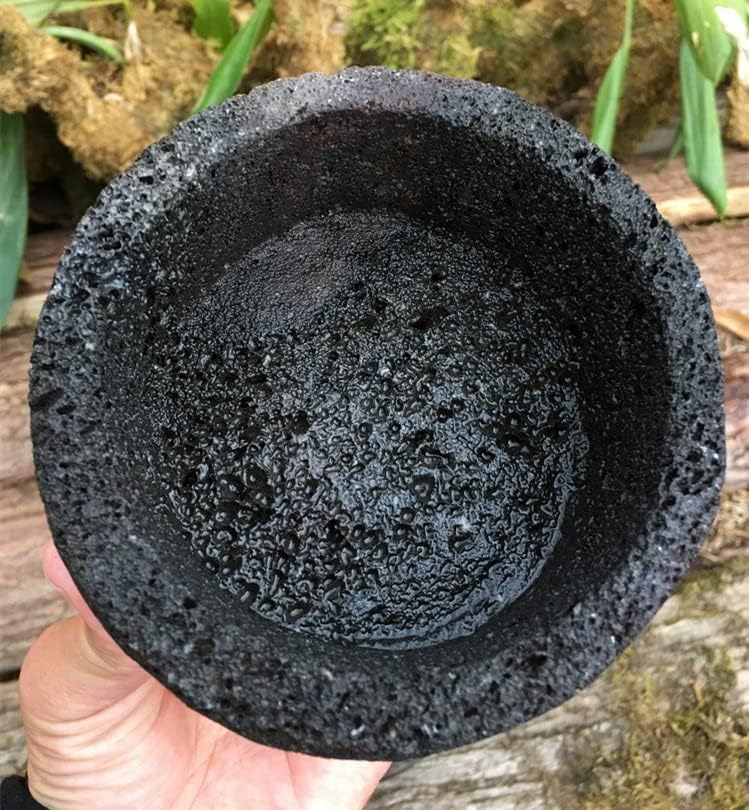 Miniatura 3 de KamelarLava - Maceta para suculentas, maceta para bonsái, maceta redonda natural gris, 6 pulgadas, maceta para volcán, empaquetada 1 pieza