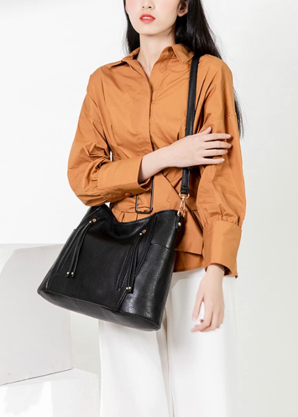 Women Hobo Handbag Tassel Shoulder Bag Large Capacity Crossbody Bags