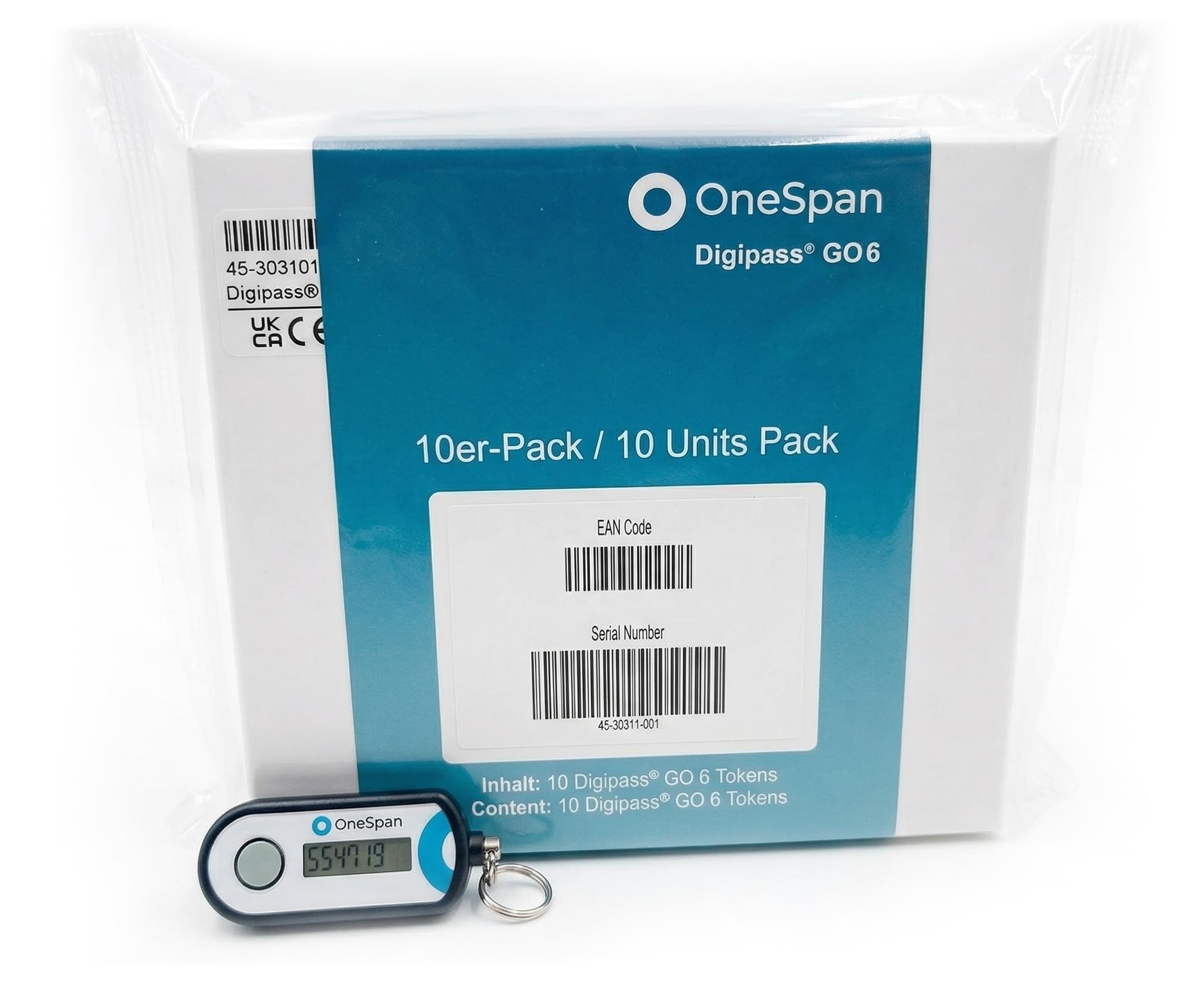 10x Digipass GO 6 Hardware-Token: MFA für Entra ID & M365 | 10er-Set OATH-Token für Entra ID & M365. IT-Rollout-ready inkl. Seed-CSV via Voucher. 7 Jahre Laufzeit, NIS2-konform.