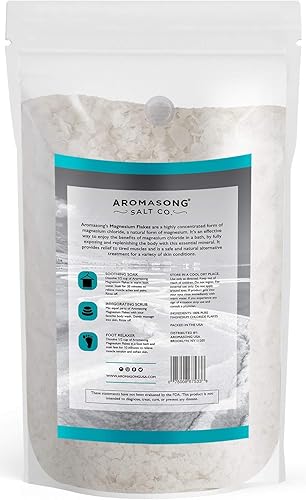 Miniatura 7 de Aromasong Copos de magnesio del mar muerto, paquete resellable de 12 libras con copos de magnesio de 3 libras con lavanda 100% natural para