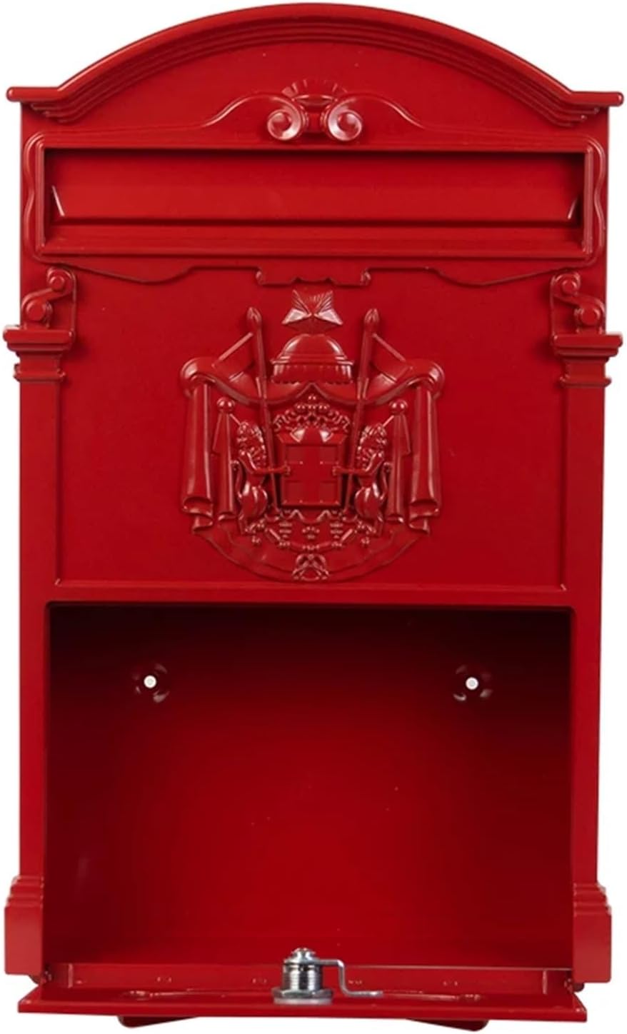 Post Box Wall Mount Locking Mailbox Vintage Lockable Metal Mailboxe Large Capacity Postbox Security Mail Letter Post Box Outdoor Mail Box Letter Box(Black)