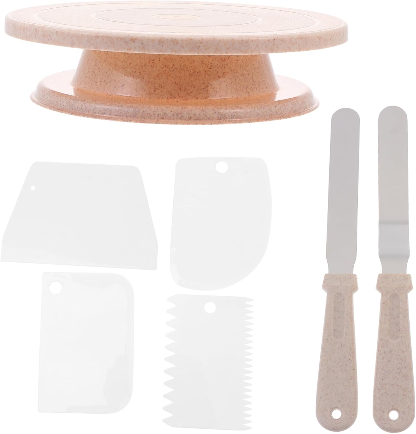 Ciieeo Cake Decorating Turntable Set Baking Supplies Kit with Rotating Design Piping Bags and Scrapers for Easy Cake Decoration and Smooth Borders