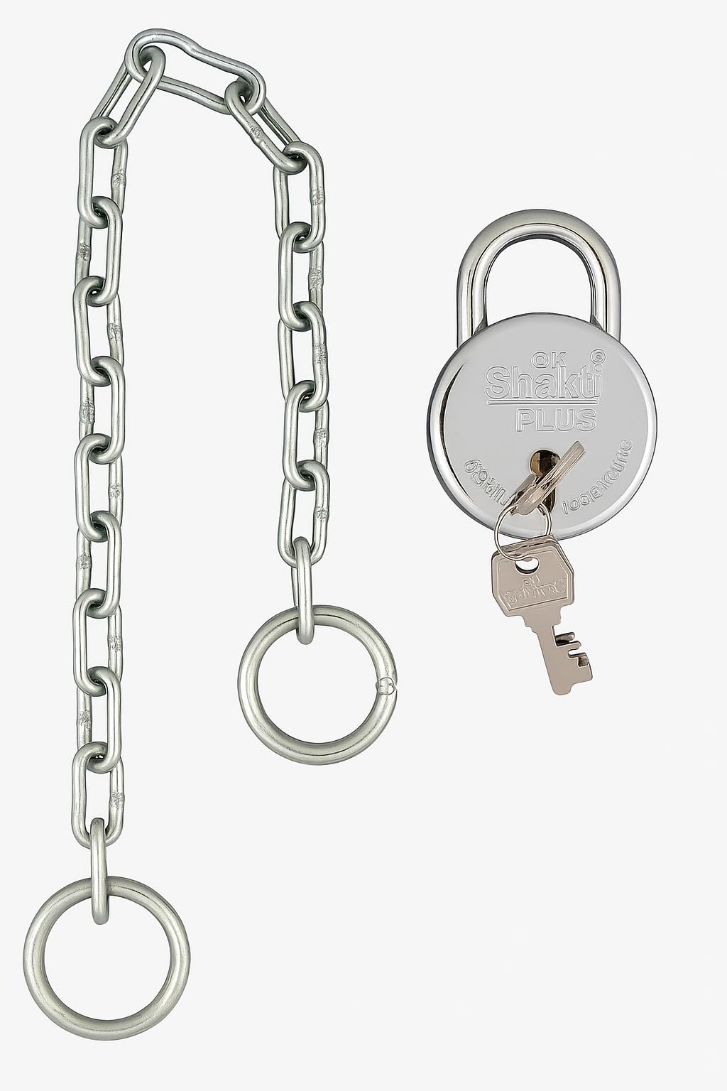 Elements Hub - Multipurpose Metal Chain Lock - 2ft Chain with 65mm Lock for Luggage| Padlock 65mm | Fence Gates, Cycles & Pets for Travel & Safety, Garden Swing/Playing Jhula Chain (Silver)-image-45