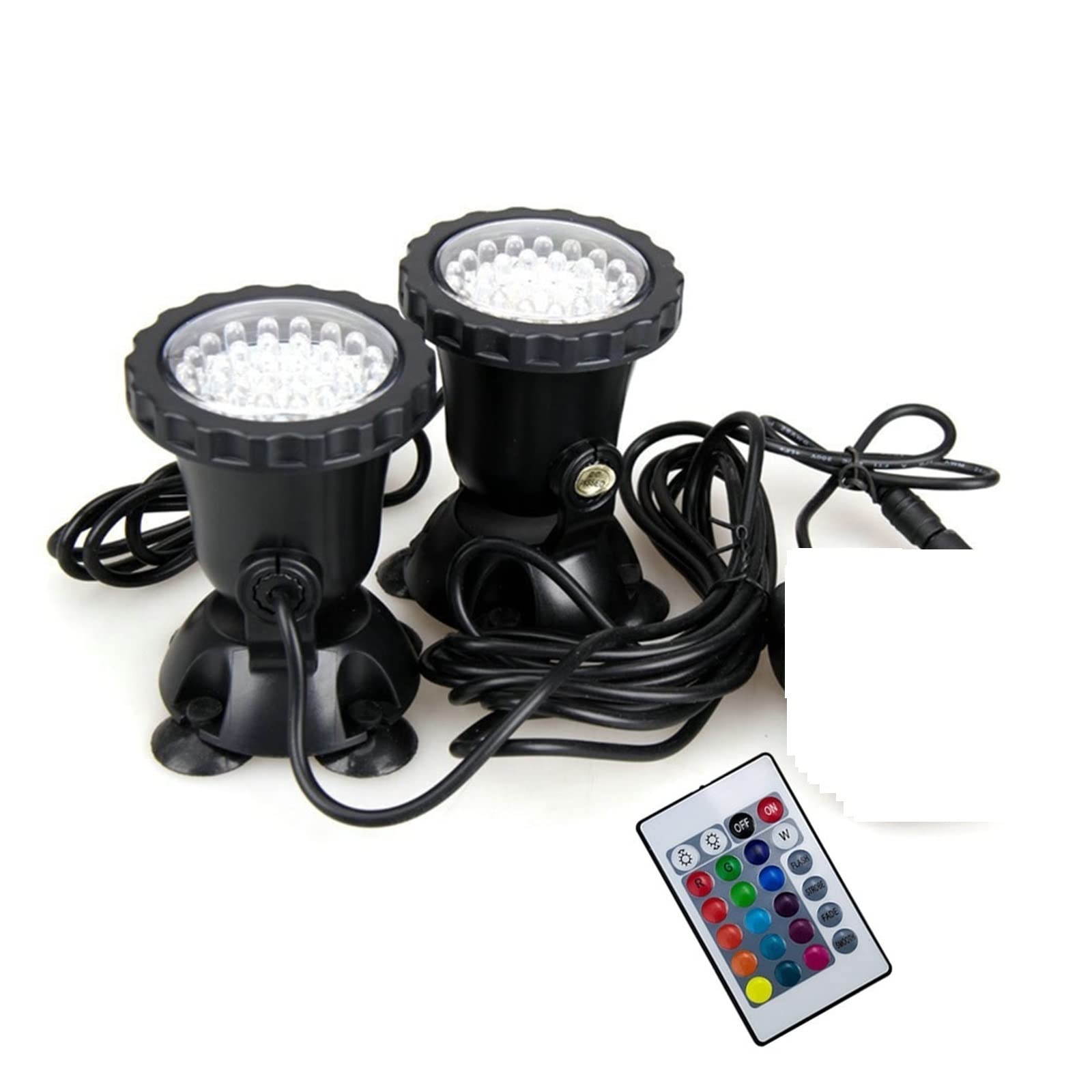 12V RGB LED Unterwasser Licht 36LED IP68 Wasserdichte Aquarium Flutlicht Schwimmbecken Brunnen Teich Tank for Landschaft decor Wasserdicht Sicher(2 Lights with Remote)